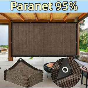 VANDHAM Jaring Tabir Surya Coklat Paranet 95% Anti UV Kain Penyaringan Sinar Matahari & Pendinginan Udara untuk Kebun Rumah & Outdoor Perlindungan Optimal Bahan HDPE Stabil