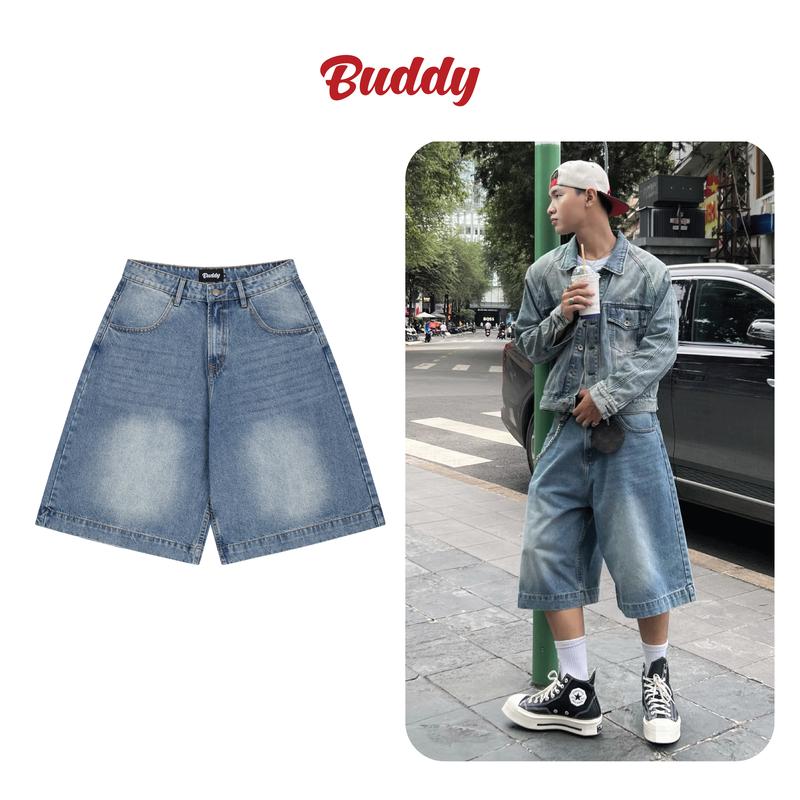 [BUDDY] BIG JEANS - Quần Short Jeans Lửng Ống To