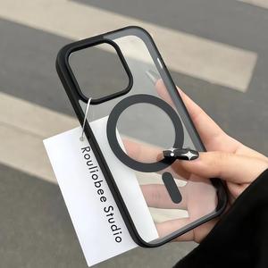 透明磁気ワイヤレス充電対応TPUケース、カメラレンズを守る縁取り付きのミニマムな耐衝撃デザイン。 iPhone 17/16/15/14/13/12/11 Pro、Pro Max、Plusに対応。Air. 耐衝撃・耐久性・快適なグリップ・ユニセックスフィットシェル、携帯電話カバー、保護用