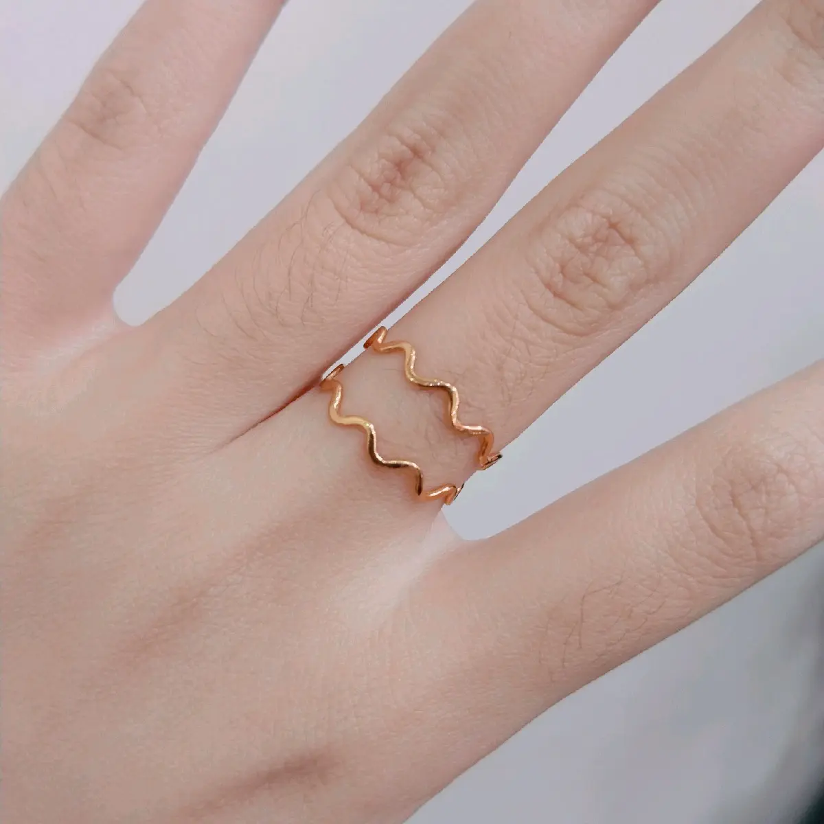 Cincin Gelombang cincin keripik Kadar 375/8k Rings