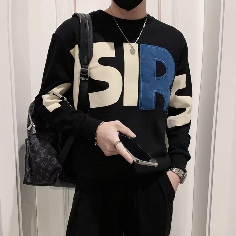 Áo nỉ lót lông cừu nam, áo in chữ, thời trang đường phố cao cấp, thanh niên, thời trang Hàn Quốc, áo khoác cổ thuyền Mỹ, Fashion-Fleece-lined, mùa thu và mùa đông!!