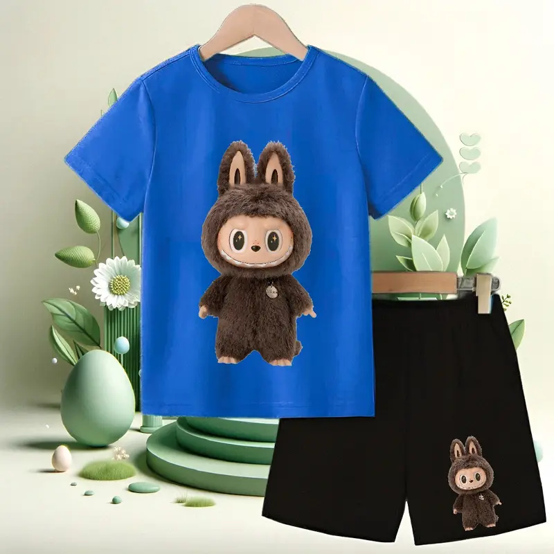 baju anak setelan karakter labubu coklat-anak cowok cewek Fashion 5