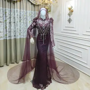 slim dress pernikahan Pernikahan full mutira dan full daimnt Mutiara Mewah