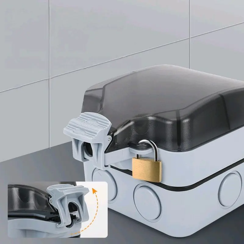 Stop Kontak 1 Lubang terproof IP66 + Cover Tutup Pelindung Out w Tempel Anti Air Hujan Debu Colokan Tipe F Model EU EUROPE EROPA Colokan Indonesia
