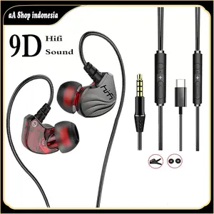 Headset Gaming kabel S2000 Tidak ada penundaan  headphone Telinga Gantung 9D Bass Hifi Surround Stereo 3.5mm/Tipe-C Earphone Headphone