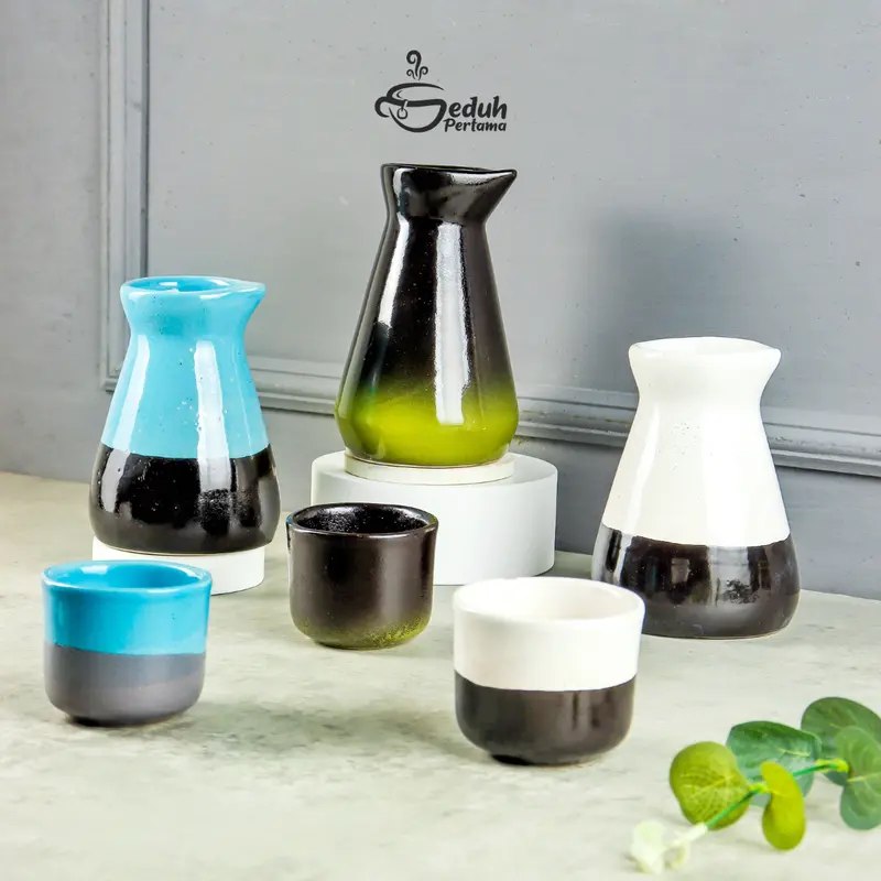 SEDUH PERTAMA SERVER SET - GELAS SERVER V60 & MINI MUG | MUG KERAMIK KAFE KOPI V60 DECANTER JUG MINIMALIS 5