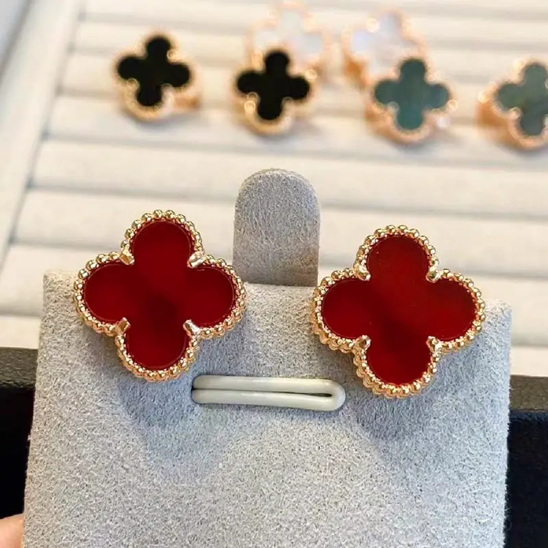 Anting Tusuk Titanium Anti Karat/ANTING WANITA TERBARU anting tusuk clover  kecil 2