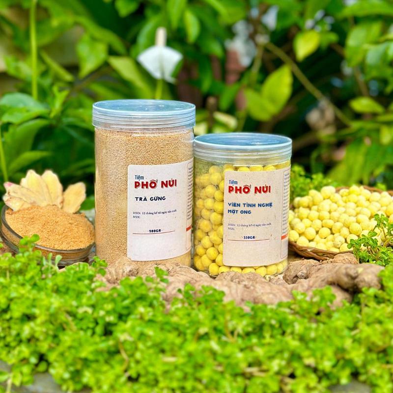  Combo Trà Gừng 500gram + Viên Tinh Nghệ Mật Ong 330gram - Tiệm Phố Núi 