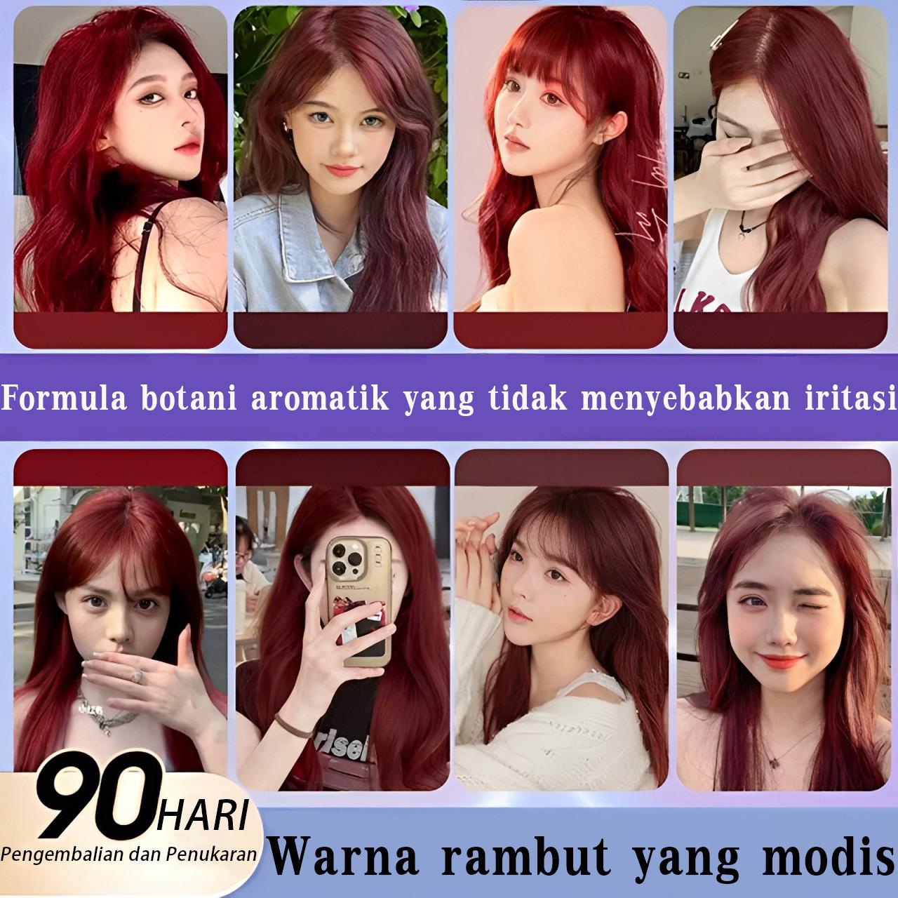 warna rambut cerah Pewarna rambut merah raspberi cat rambut Tidak melukai kulit kepala dan rambutPewarna rambut untuk menutupi uban (cat rambut hair color,warna rambut tanpa bleaching,hair color garnier,pewarna rambut halal cat rambut burgundy)