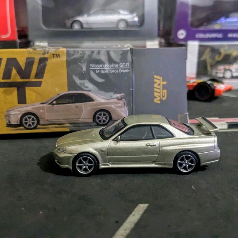 Diecast Mini Gt Nissan Skyline GTR R34 M Spec Silica Breath no - Shop ...