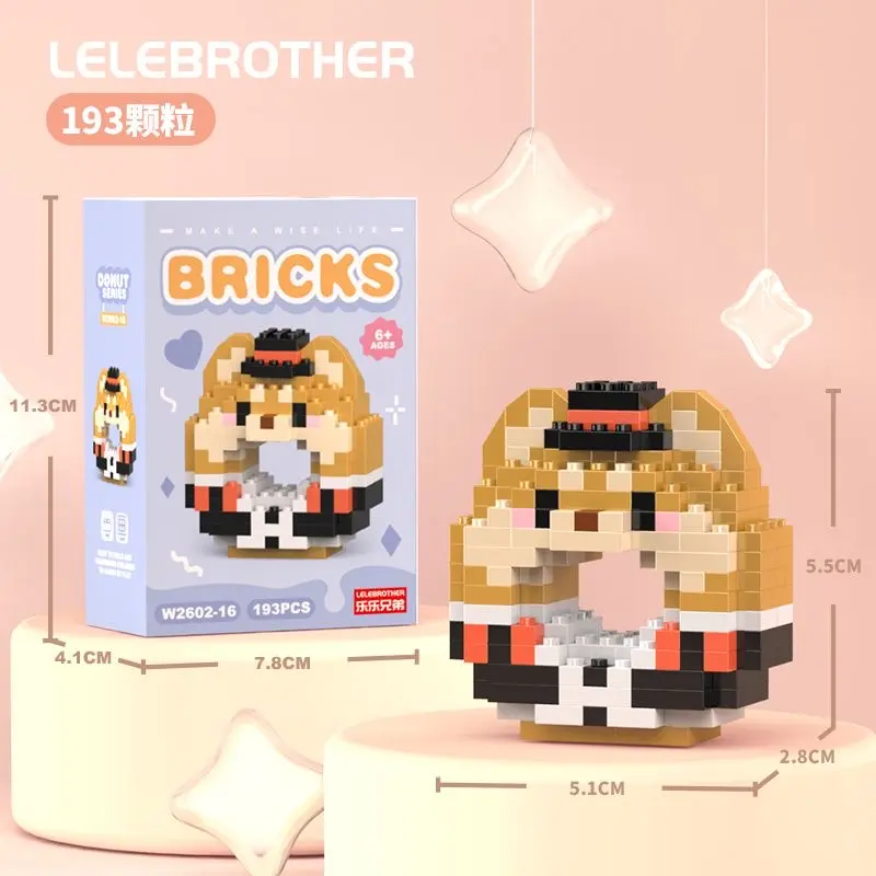 LELE Blok Banan Blcok Banan Kecil DonatSeri Brick Banan Hewan Kecil Anak-anak 6