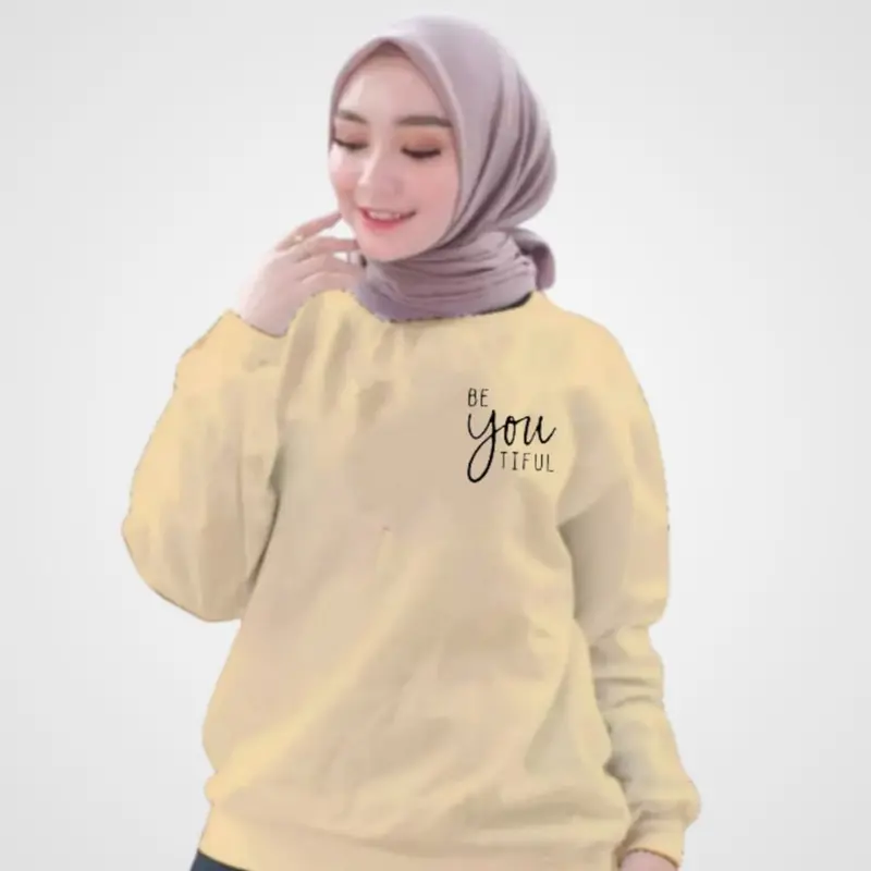 Kaos Wanita Lengan Panjang Be You Bahan Babyterry premium 5