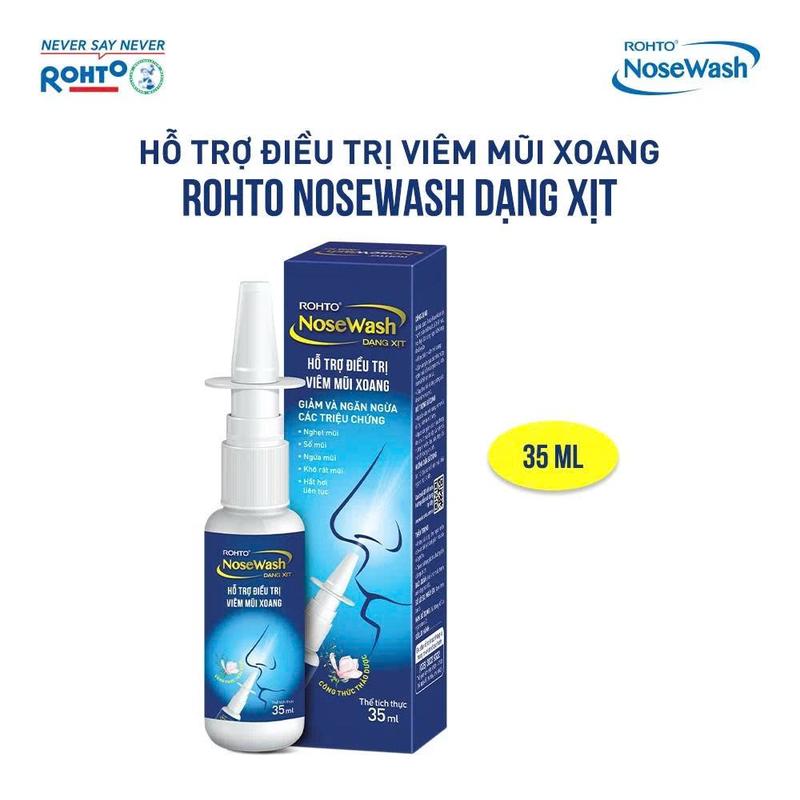  Chai Xịt hỗ trợ viêm mũi xoang Rohto NoseWash Spray 35ml 