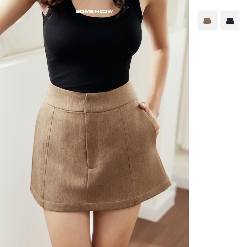   New10  Chân Váy Ngắn Aline Classic Chất Vải Kaki Nhật Thoải Mái ,WCV064 SOMEHOW 