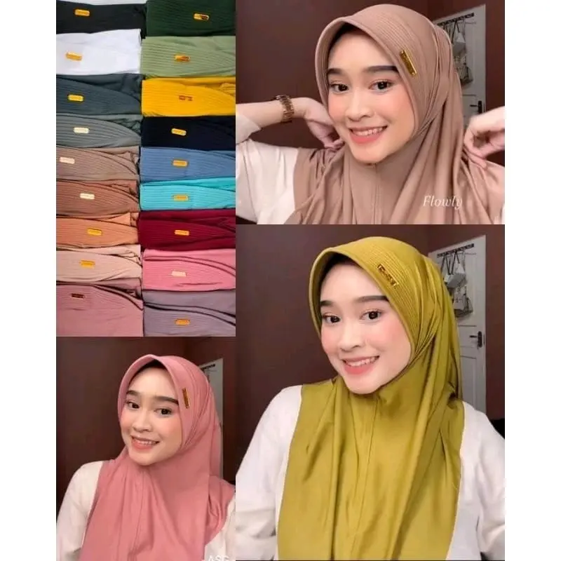hijab bergo hamidah size M label akrilik sudah menutup bagian dada jersey hyget premium