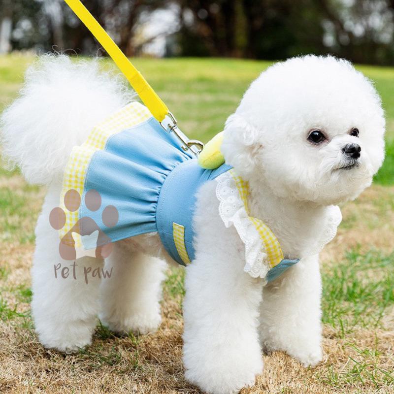 Petpaw Baju Anjing Kucing Zoey Dress Harness Baju Tali Tuntun Leash Set Hewan Anabul 3