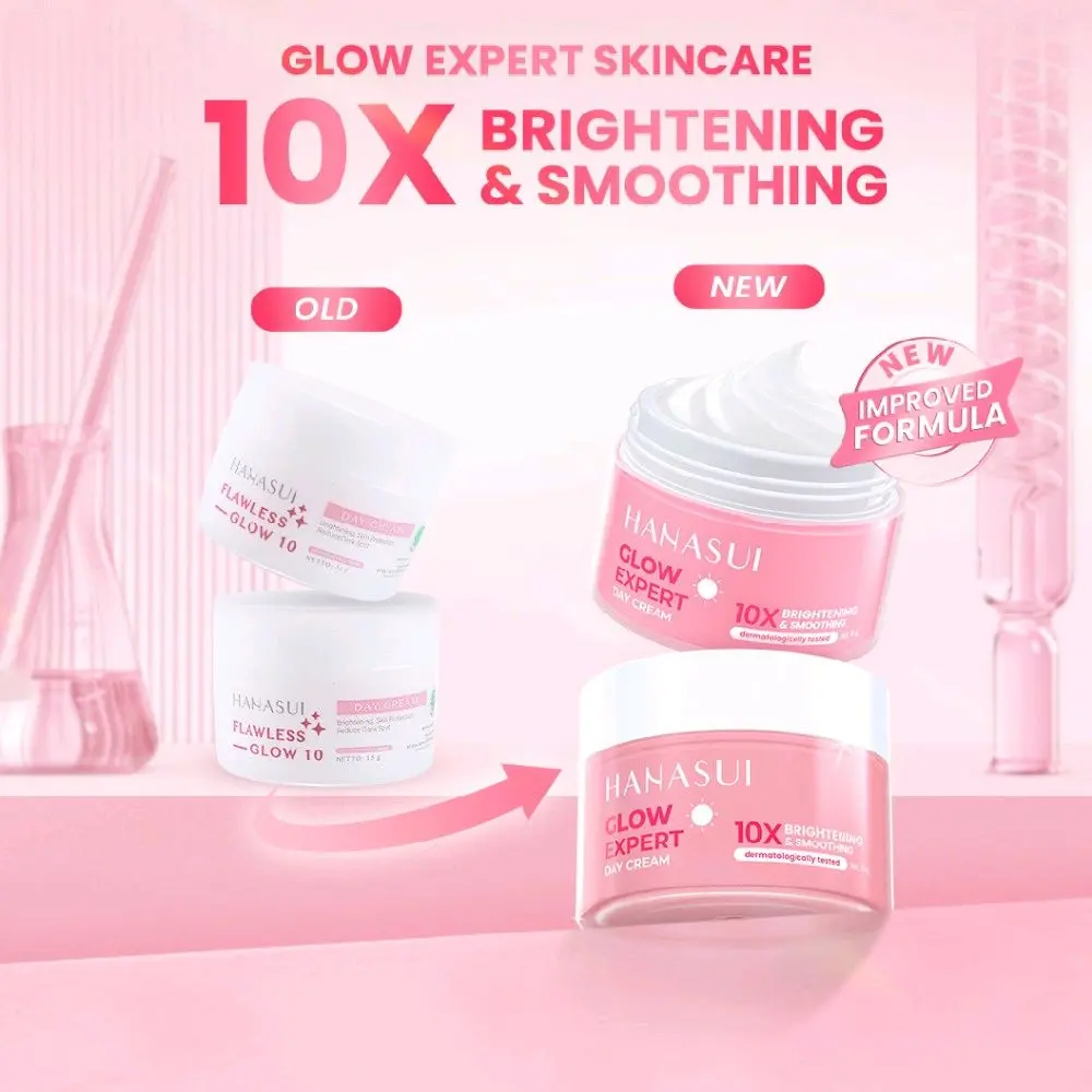 Hanasui Glow Expert Day Cream & Hanasui Flawless Glow10 Night Cream - Cream untuk Siang dan Malam