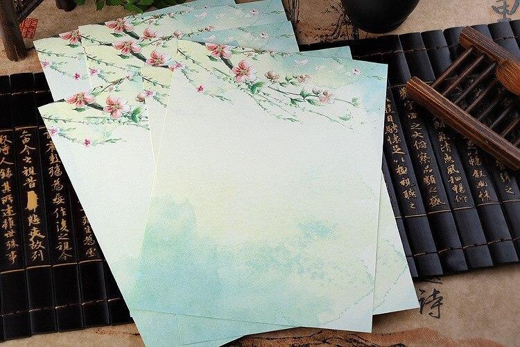 Product Introduction of 8pcs/lot Chinese Style Flower Letter Pad Writing Paper Letter for Students Kids Gift School Supplies Students Stationery 12