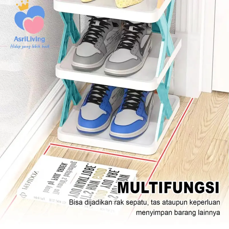 Rak Sepatu Plastik Model Silang 6 Susun Serbaguna untuk Sepatu dan Buku COD Rak sepatu X tempat rak sepatu susun rak sendal tempat sendal rak serbaguna plastic 6
