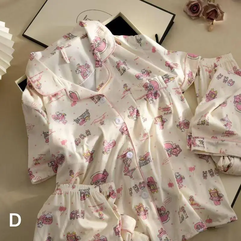 Setelan Baju Tidur Piyama Wanita Dewasa 3in1 Lengan Pendek Celana Panjang Pendek Katun Premium