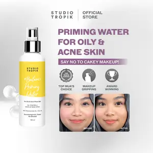 STUDIO TROPIK Balance Priming Water | Primer Face Mist Spray Rekomendasi MUA | Makeup Complexion | Kulit Berjerawat, Acne prone, oily berminyak | Dengan Niacinamide dan Zinc| Finish Matte