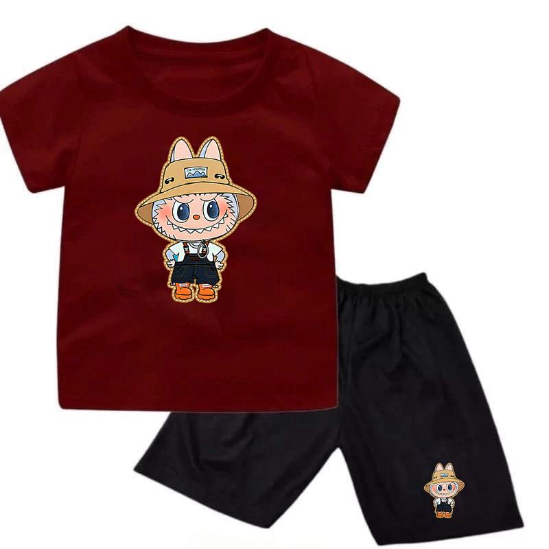 SETELAN ANAK-ANAK COWOK DAN CEWEK MOTIF LABUBU  / BAJU ANAK-ANAK LAKI - LAKI DAN PEREMPUAN / KAOS ANAK SET ANAK PRIA DAN WANITA / LB FARMER 0