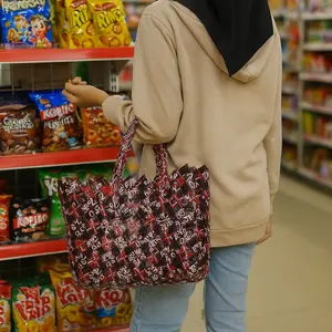 Sauvenir Tas Anyaman Plastik Daur ulang Bungkus Kopi Kapal Api Tas belanja Ibu rumah tangga Multifungsi