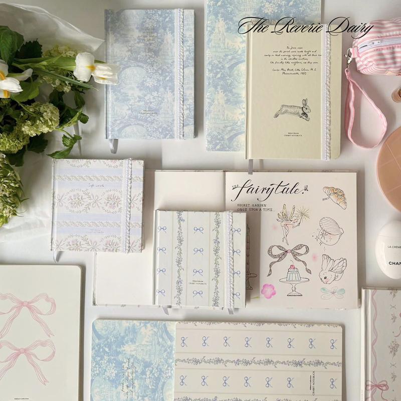 Sổ tay sketchbook vở 80 100 trang tập học sinh Ribbon Coquette Crabit Reverie Dairy Collection
