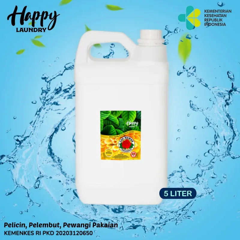 Parfum Laundry Antibacterial Perfume HAPPY LAUNDRY Refill 5 Liter IZIN KEMENKES 4