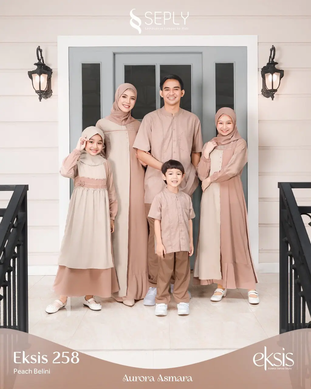 SERAGAM/SARIMBIT LEBARAN KELUARGA TERBARU 2024 | BAJU GAMIS DRESS LEBARAN TERBARU | EKSIS 258 PEACH BELINI BY SEPLY