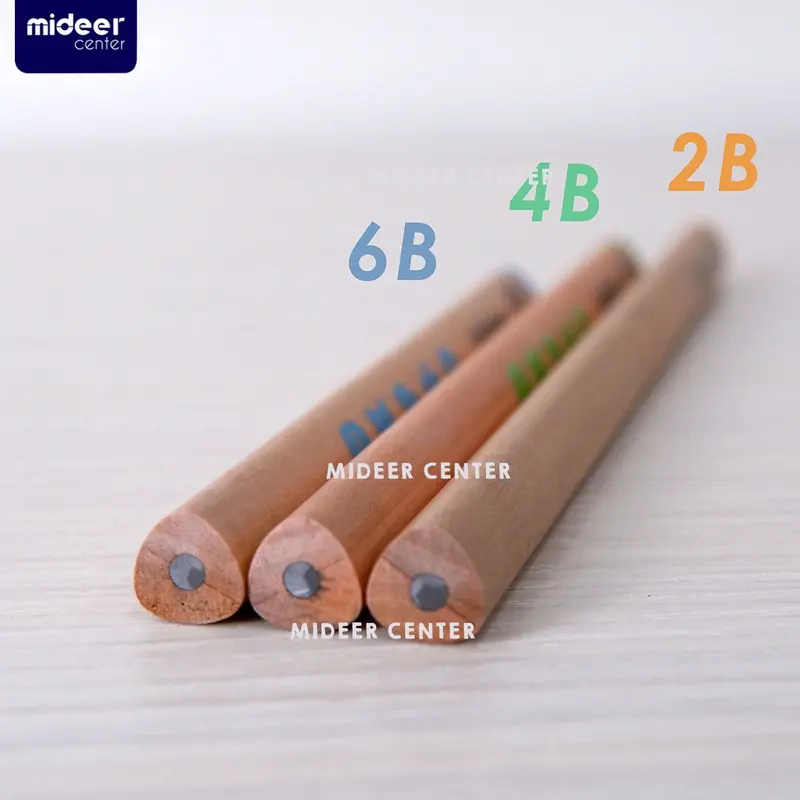 Mideer Thick Triangular Pencil 2B 4B 6B Alat Tulis Pensil Segitiga Kayu Pensil Kumon Tebal Umur Usia 2+ Kado Souvenir Mainan Edukasi Anak 3