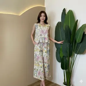 Amira Setelan Wanita Kutung Celana Kulot 7/8 Rayon Premium Atasan Kancing Baju Cantik Desain Elegan dengan Saku Samping