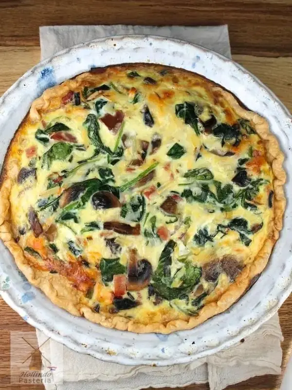 Delicious Spinach Mushroom Ham Quiche [Best Seller} with 5 size options to choose from 5