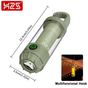 H2S Lampu Lentera Camping Lamp Mini Senter 2 In 1 Multifungsi HS-SYL19