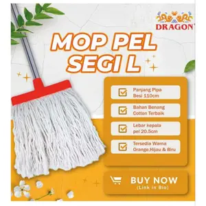 Pel Lantai Dragon L JUMBO 20 Cm 100% Original ( Include Gagang) / MOP Pel Benang gagang pipa besi