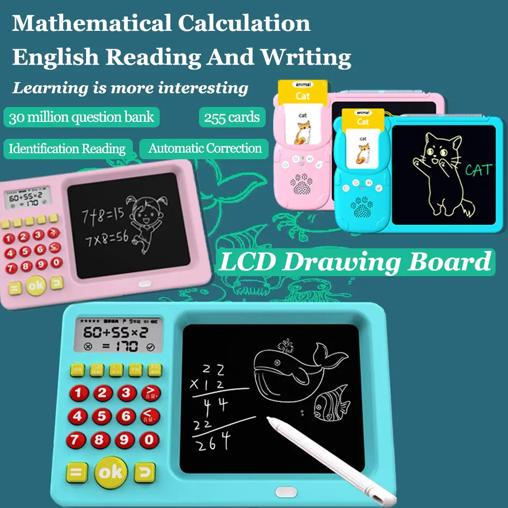 Intelligent Oral Calculator Handwriting Pad Two-In-One Mathematics Enlightenment Graffiti Drawing Board Children's Early Education Training Learning Machine Toy Papan Lukisan Grafiti Pencerahan Matematik Mesin Latihan Pendidikan Awal Kanak-kanak Belajar