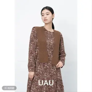 LUMI-Dress wanita temperamen bunga gaun selendang mode kasual lengan panjang gaya ramping 6373003
