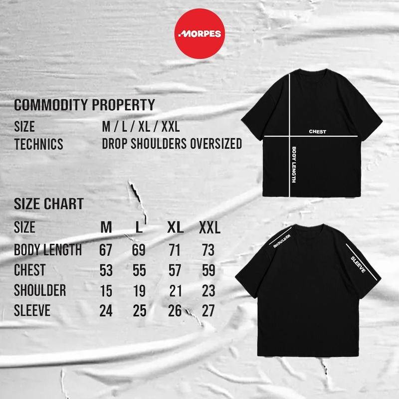 Morpes Oversize Kaos Sekata Black Katun 24s Pria Wanita 3