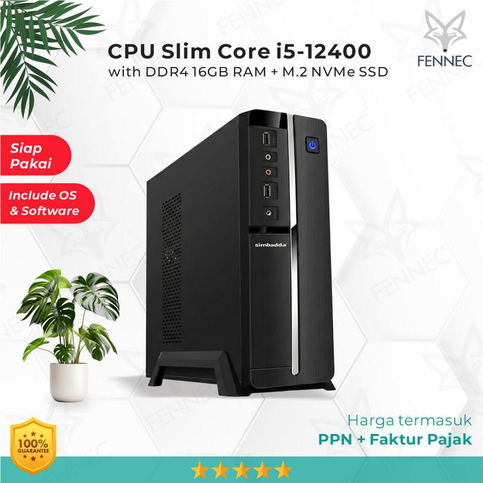 Gambar CPU PC Slim Intel Core i5-12400 Gen-12 RAM 16GB SSD Rakitan Office - SSD NVMe 256GB, Tanpa Harddisk dari Fennec PC Kab. Tangerang Tokopedia