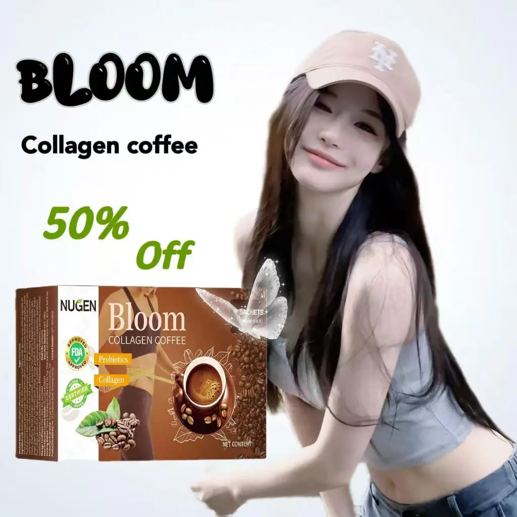 [COD]BLOOM COLLAGEN COFFEE ,Kopi Kolagen Mekar, Minuman Padat, Kopi Instan, Kopi Hitam