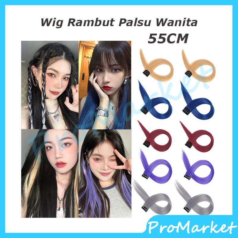 Wig Rambut Jepit Palsu Colourful Extention Wanita Pemanjang Rambut Palsu Warna Jepit / Wig Jepit Rambut Palsu Lurus Panjang Single Hair / Klip Wig Rambut Palsu Cewek Korea Warna 0