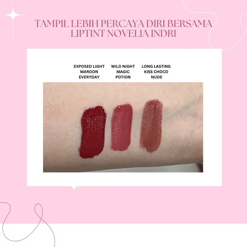 [NOVELIA INDRI BY ARTHA LDT] NEW PRODUCT LIPTINT VARIAN EXPOSED LIGHT MAROON EVERYDAY  Lipstick Gloss Pewarna 1
