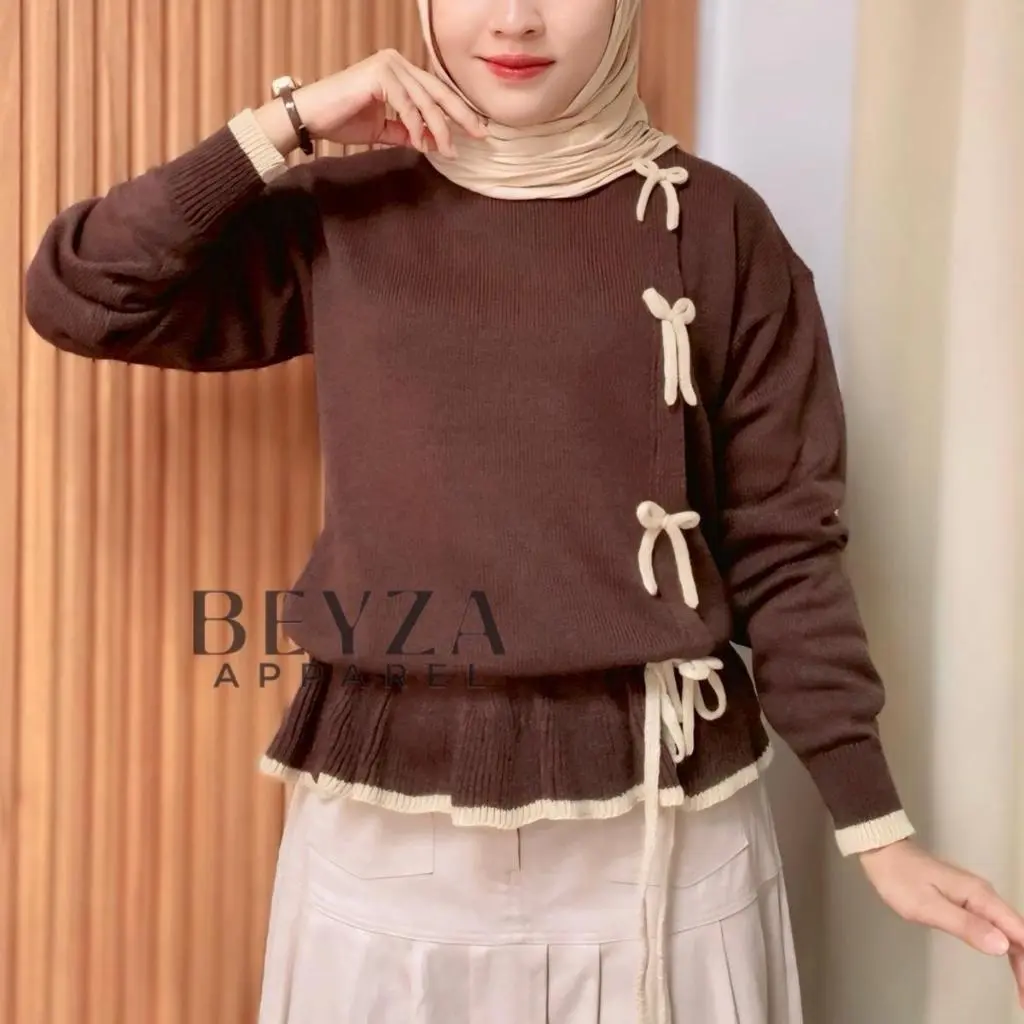 [Beyza Apparel] blouse rajut pita lucu korean style atasan wanita