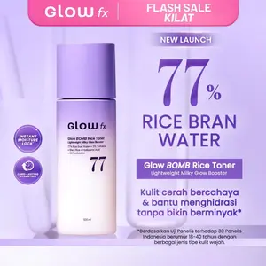 GLOW FX Glow Bomb Rice Toner Wajah 100ml Hydrating & Brightening 77% Rice Bran Water + Trehalose