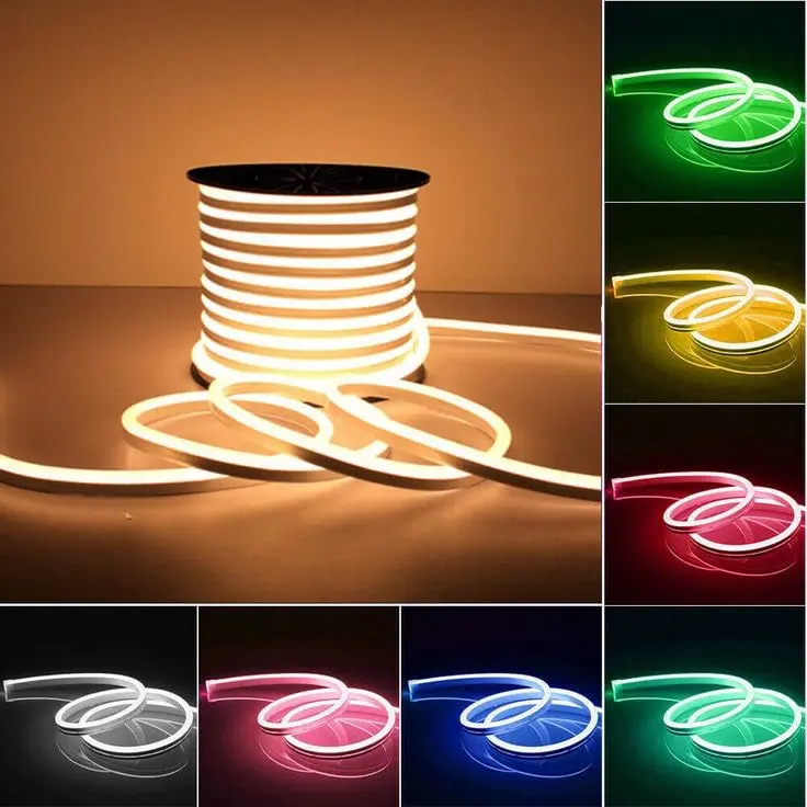 PAKET LAMPU NEON FLEX 220V 1M 2M 3M 4M 5M. LED SELANG FLEXIBLE 220V WARNA NEON BOX OUTDOOR