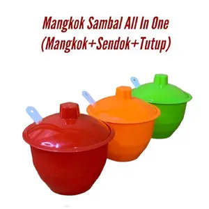Mangkok Sambal PLASTIK Tebal untuk Tempat sambal / Bumbu di Warung Baso restoran Mangkuk Set
