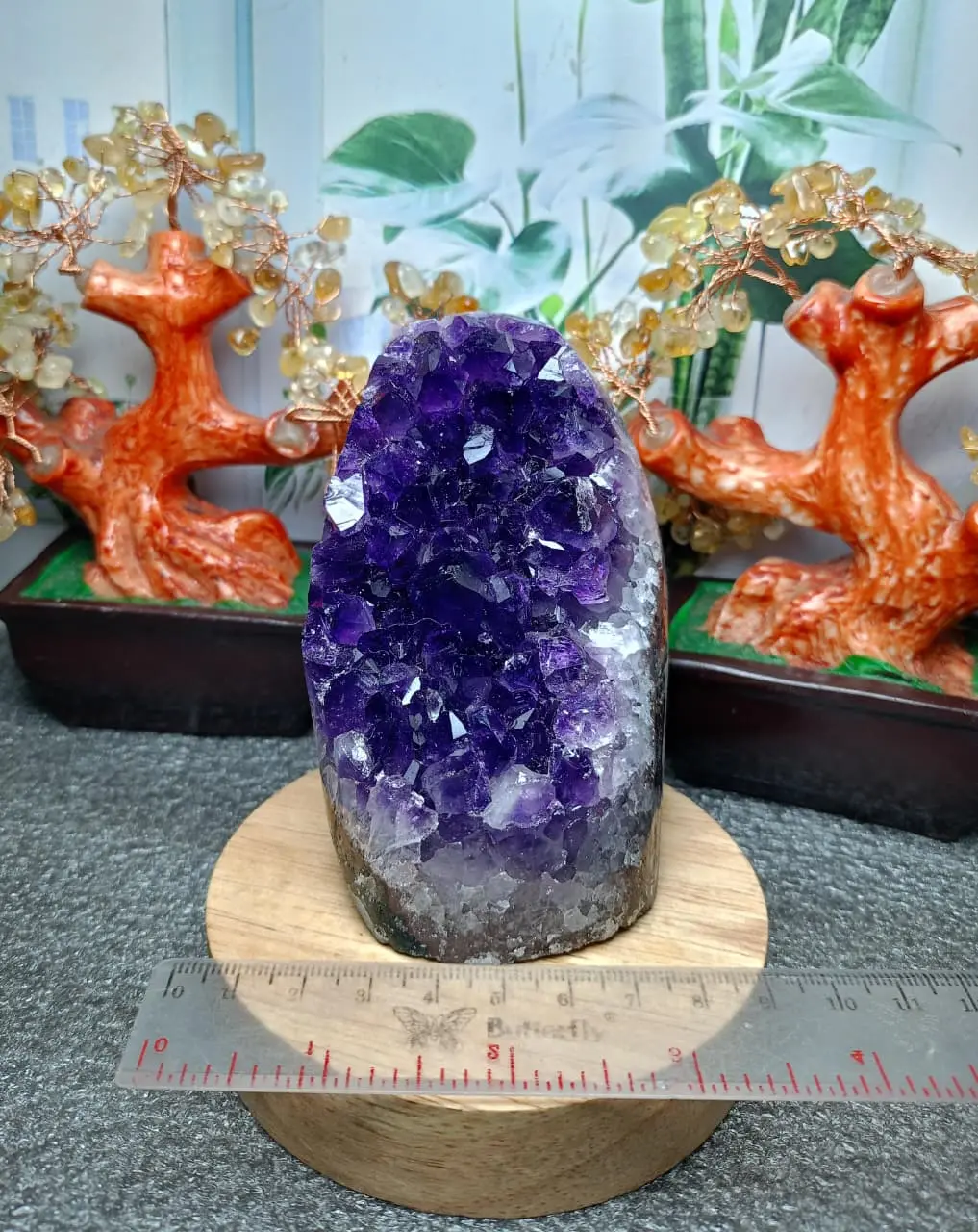 Stand Amethyst Uruguay Druzy Geode Side Polish High Quality (3) Asli batu alam