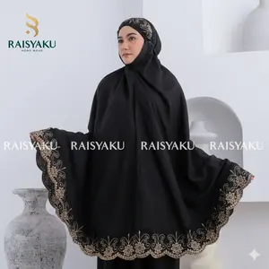 RAISYAKU Mukena Dewasa Khadijah Gracella Premium Katun Mikro Mewah Nyaman Panjang Renda Muslim Bawahan Atasan Terbaru 2026 Cantik Lembut