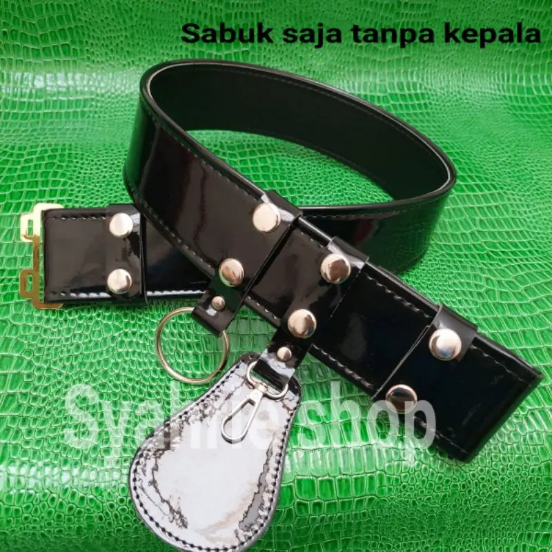 kopel satpam sabuk security kulit hitam polos mengkilap 2