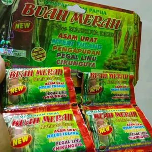KAPSUL BUAH MERAH PLUS MAHKOTA DEWA ORIGINAL OBAT ASAM URAT NYERI TULANG PENGAPURAN PEGAL LINU